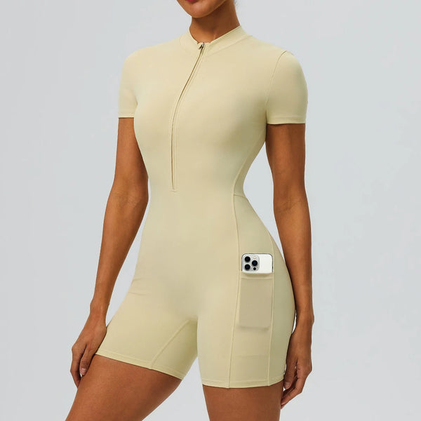 SPARK Women's Waist-Cinching Butt-Lifting Romper Jumpsuit YEL62202