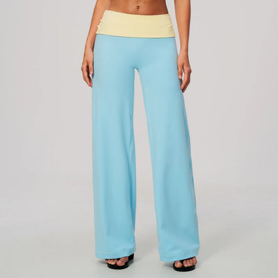 SPARK Women’s High-Waisted Color Block Fold-Over Yoga Pants ZC2585