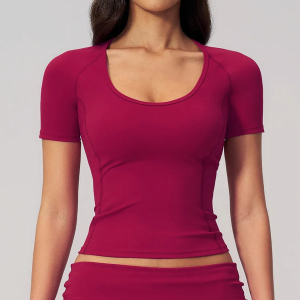SPARK Women's Versatile Slim-Fit Short Sleeve Yoga Top ZC5558
