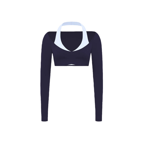 Spark Women's Halter Neck Crop Top Yoga Shirt FNK8816