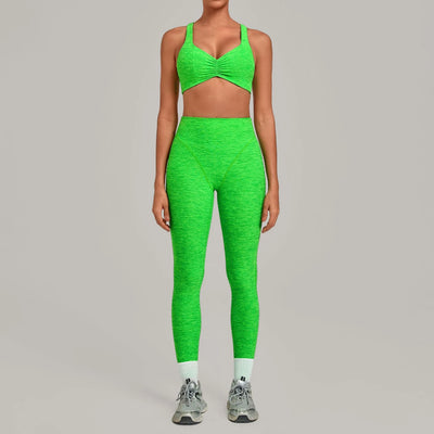 SPARK Ruched Sports Bra & High-Waisted Workout Set TF9291