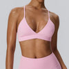 SPARK Women's Deep V Neck Crossover Yoga Sports Bra YEL52736