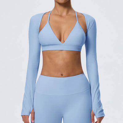SPARK Women's Long-Sleeve Crop Yoga Shrug YEL62540