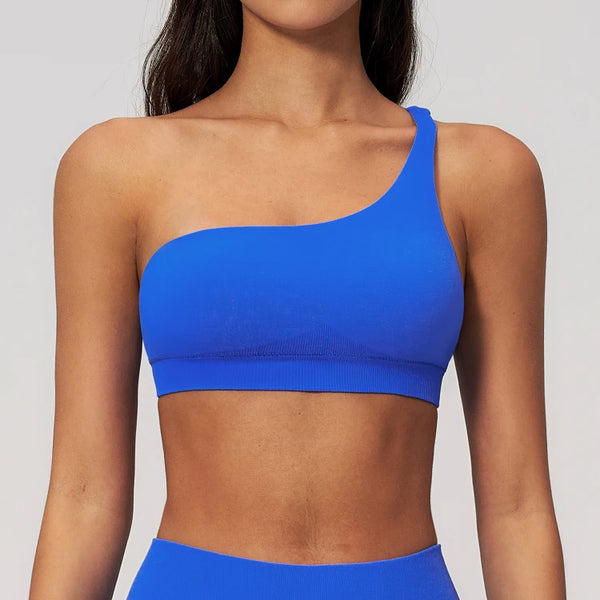 SPARK Spring New One Shoulder Pretty-Back Yoga Bra ZC7790