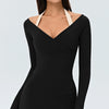 SPARK Women's Cross Ruched V-Neck Long-Sleeve Yoga Top DS526059
