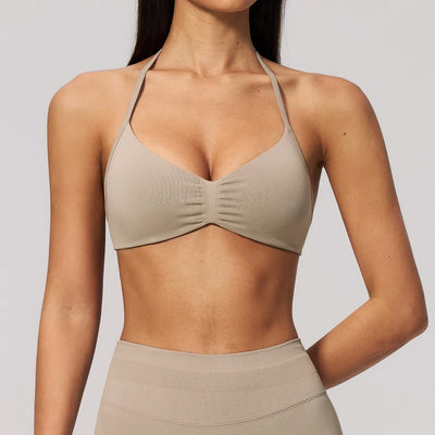 SPARK Women's Seamless Halter Push-up Yoga Sports Bra ZC4535
