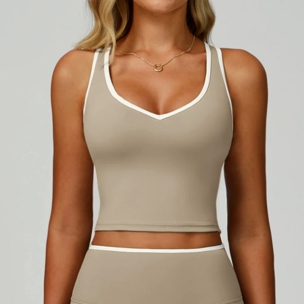 SPARK Women's Color Block Racerback Yoga Tank Top ZC9238