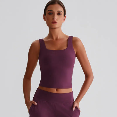 SPARK Square Neck Longline Sports Tank Top LQ8011