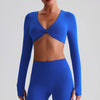 SPARK Twist Deep V Workout Cropped Top LQ8019