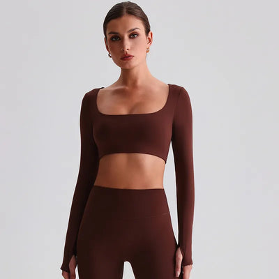 SPARK Recycled Square Neck Yoga Crop Top LQ8026