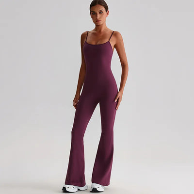 SPARK Spaghetti Straps Yoga Long Jumpsuit LQ8031