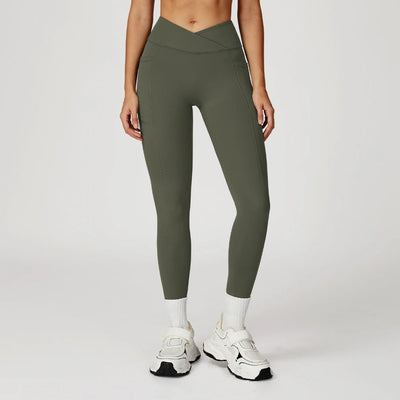 SPARK Cross High Waist Yoga Pants With Pockets For Women ZC2030