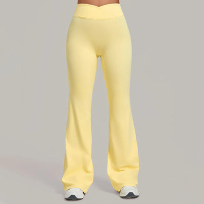 SPARK Women's High Waist Crossover Flare Yoga Pants QS9089