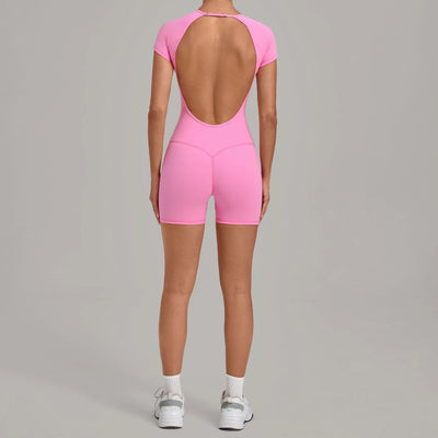 SPARK Women's Round Neck Backless Bodysuit with Adjustable Straps TF2701