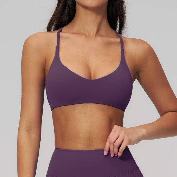 SPARK Cross-Back Spaghetti Straps Yoga Fitness Bra ZC3091-2