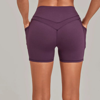 SPARK Women's Tummy Control High-Waisted Yoga Shorts with Pockets TF2116