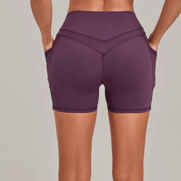 SPARK Women's Tummy Control High-Waisted Yoga Shorts with Pockets TF2116