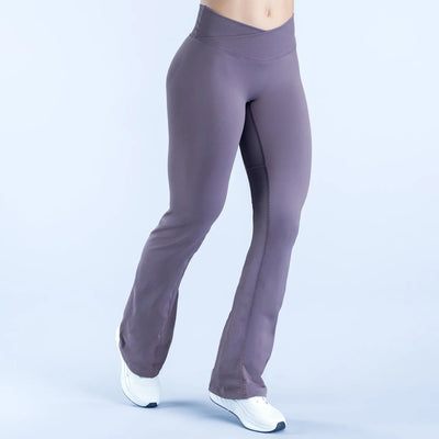 SPARK Seamless Cross-Waist Yoga Pants with Flared Legs RXW3016