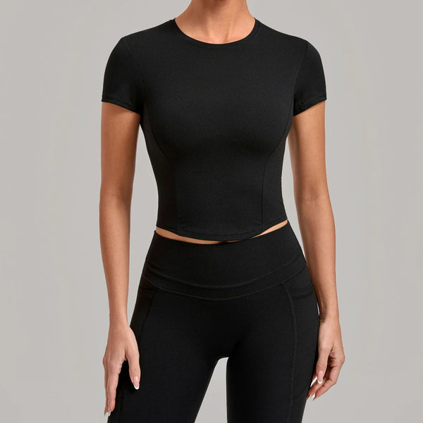 SPARK Women's Summer Fitted Short-Sleeve Yoga T-Shirt QS1369