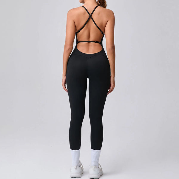 SPARK Adjustable Strap One-piece Yoga Fitness Jumpsuit TF95856