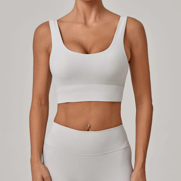 SPARK Women's Wide Hem High Support Open Back Yoga Bra QS25010