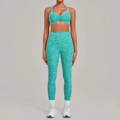 SPARK Ruched Sports Bra & High-Waisted Workout Set TF9291