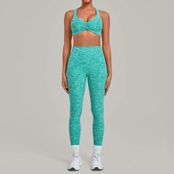 SPARK Ruched Sports Bra & High-Waisted Workout Set TF9291