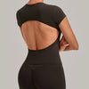 SPARK Women's Hollow Back Quick Dry Yoga Short-Sleeve TF3098