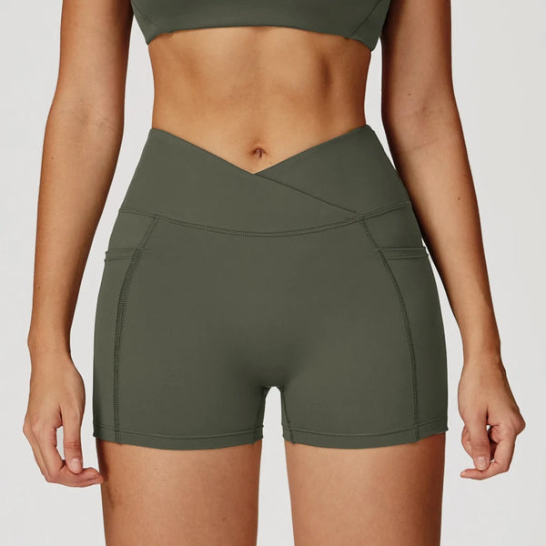 SPARK Cross High Waist Shorts for Women ZC2030