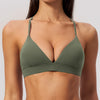SPARK Women's Brushed V-Neck Cross-Back Yoga Bra ZC8793