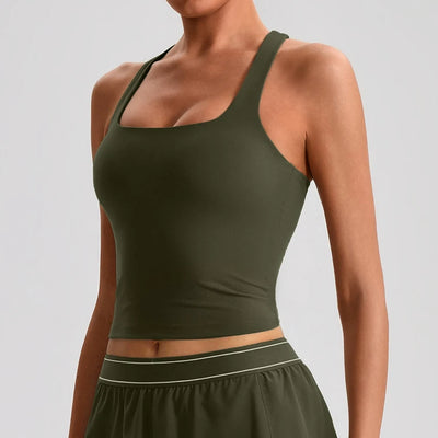 SPARK Women’s Square Neck Racerback Yoga Fitness Tank Top LQ2208