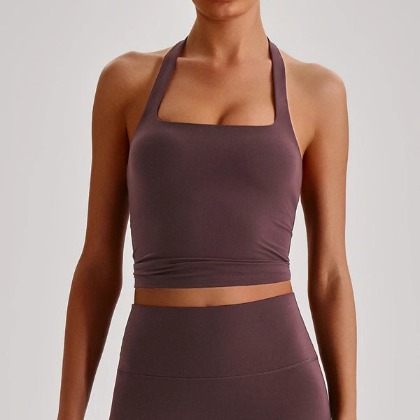 SPARK Women's Naked-Feel Halter Backless Yoga Tank Top LQ4150