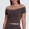 SPARK Off Shoulder Cute Crop Tops LQ5003