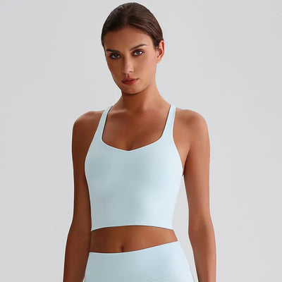 SPARK V Neck Yoga Crop Tank Tops LQ8021