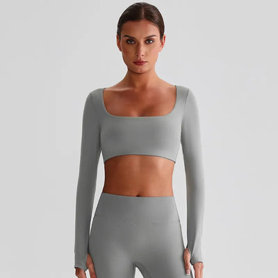 SPARK Recycled Square Neck Yoga Crop Top LQ8026