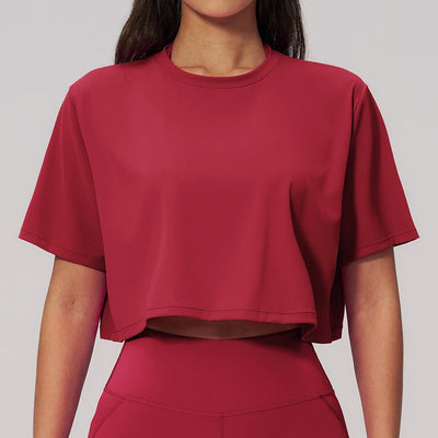 SPARK New Crew-Neck Loose Cropped Athletic Yoga Fitness T-Shirt ZC3091-2