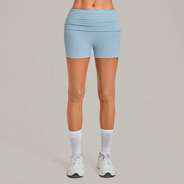 SPARK Women’s Fold-Over Waist Invisible Scrunch Yoga Shorts TF8402
