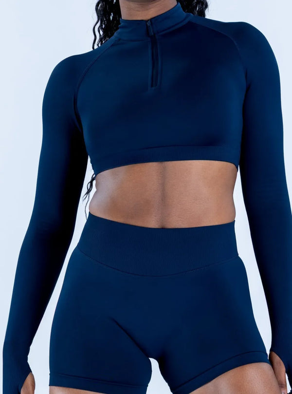 SPARK Half-Zip Yoga Fitness Long Sleeve Cropped Top OD7868
