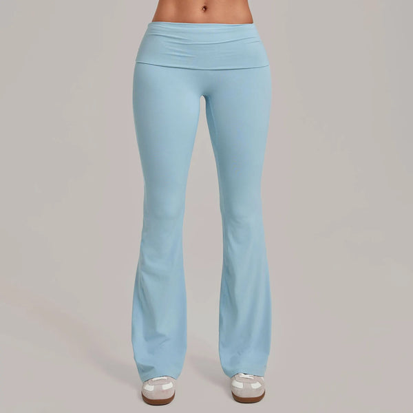 SPARK Women’s Fold-Over Waist Butt-Lifting Yoga Flare Pants TF2257