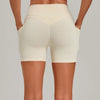SPARK Women's Tummy Control High-Waisted Yoga Shorts with Pockets TF2116