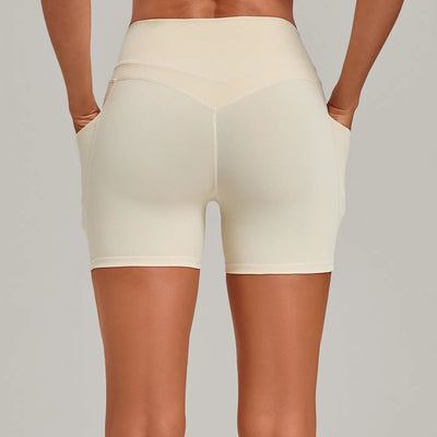 SPARK Women's Tummy Control High-Waisted Yoga Shorts with Pockets TF2116