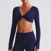 SPARK Twist Deep V Workout Cropped Top LQ8019