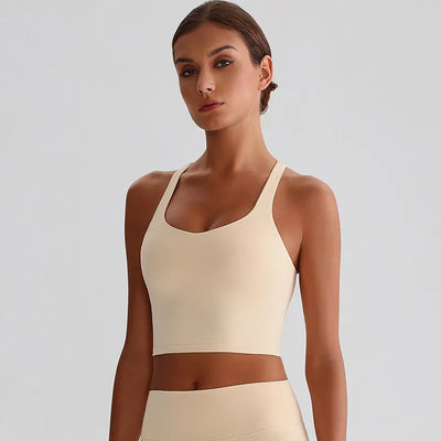 SPARK V Neck Yoga Crop Tank Tops LQ8021