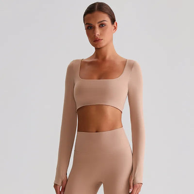 SPARK Recycled Square Neck Yoga Crop Top LQ8026