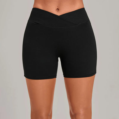 SPARK Women's Cross Waist Tummy Control Yoga Shorts TF9721