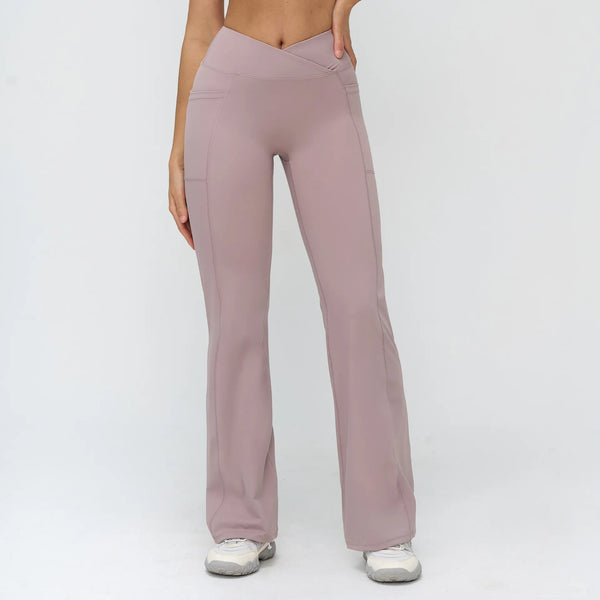 SPARK Cross High Waist Flared Pants for Women ZC2030
