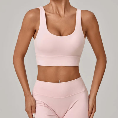 SPARK Women's Wide Hem High Support Open Back Yoga Bra QS25010