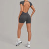 SPARK Women's Round Neck Backless Bodysuit with Adjustable Straps TF2701