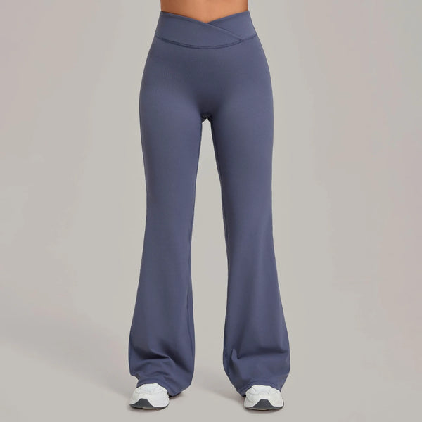 SPARK Women's High Waist Crossover Flare Yoga Pants QS9089