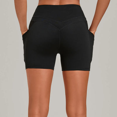SPARK Women's Tummy Control High-Waisted Yoga Shorts with Pockets TF2116